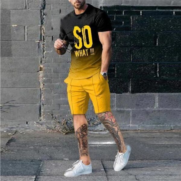 Camisetas + shorts masculino, conjunto, com padrão de rosto sorridente, grande roupa esportiva retrô, moda de rua casual, novo verão, 2023, 2 peças - Image 15