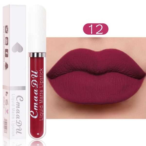 Batom líquido fosco de veludo, nude, maquiagem à prova d água, longa duração, vermelho brilho labial sexy glaze - Image 9