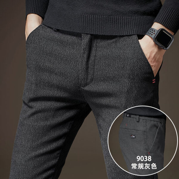 Calças masculina reta Plus Fleece Thicken Men's Casual Sport, Streetwear Moda Outono Inverno, Sólida Completa - Image 10