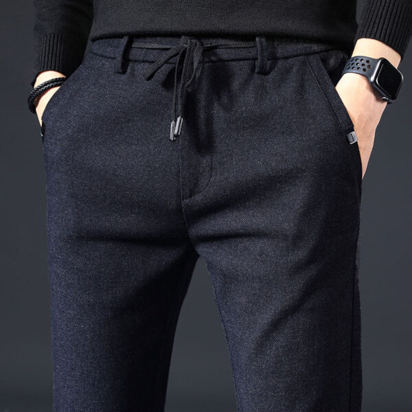 Calças masculina reta Plus Fleece Thicken Men's Casual Sport, Streetwear Moda Outono Inverno, Sólida Completa - Image 13