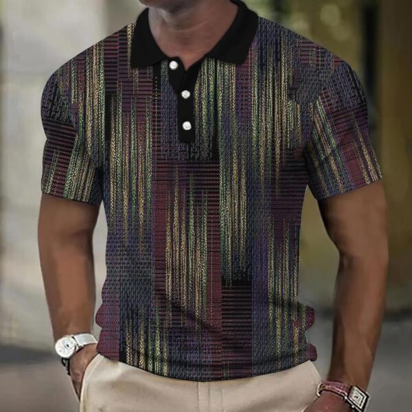 Camisetas masculina, retro Polo, manga curta, 3D manchado , casual, solta camisa de grandes dimensões, alta qualidade, roupas esportivas, tops macios - Image 33