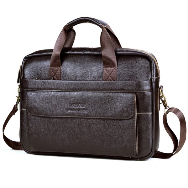 Bolsas casuais de couro genuíno, sacos para laptop, sacos masculinos de viagem de negócios, bolsa de ombro masculina - Image 19