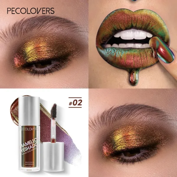 Sombras em pó,  Metálica, Pigmento Aurora, Multi Cromo, Líquido Eye Shadow Stick, Alta Luz Camaleão, Maquiagem - Image 4