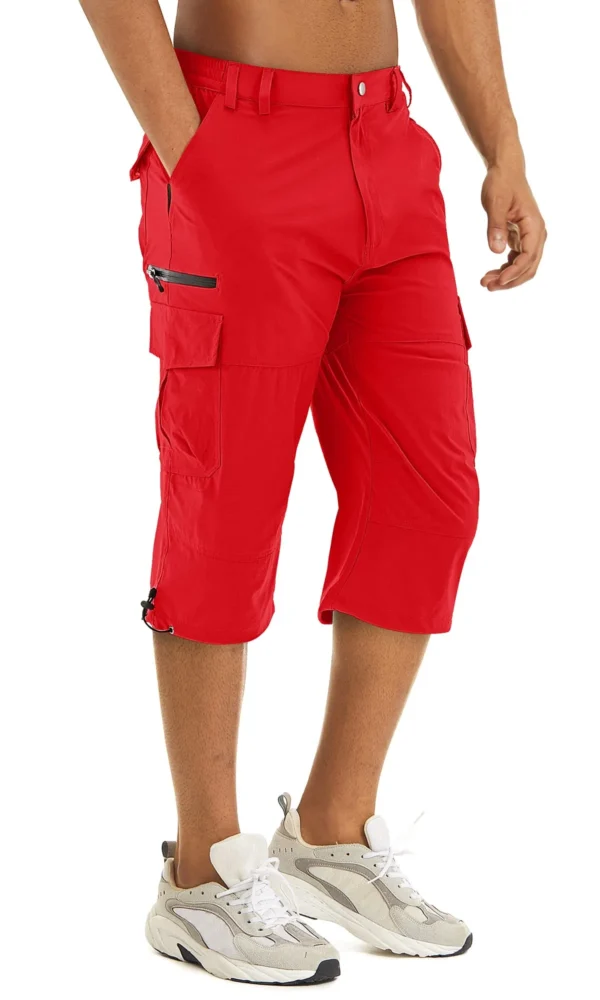 Bermudas masculina cargo, Tacvasen, secagem rápida, 3/4 comprimento, calças capri, multi-bolsos, comprimento do joelho, de verão, praia - Image 17