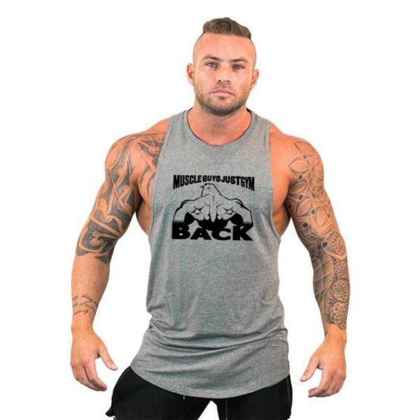 Camiseta masculina regata esportiva sem mangas, camiseta com corte muscular, camisa em y para treino - Image 8