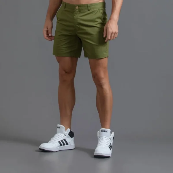 Shorts masculino casual, de golfe, slim fit masculino, monocromático, algodão puro, impermeável, resistente ao desgaste, carga, masculino, sexy, verão, 2023 - Image 11