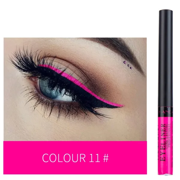 Sombras líquida Impermeável, Eyeliner Pen Set ( caneta ), de longa duração, fosco colorido Eye Liner, Quick Dry cosméticos, branco, forro verde, 12 cores - Image 7