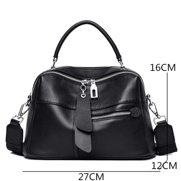 Bolsa feminina de Ombro de Couro, Genuíno Macio, Bolsa Crossbody Casual, Alta Qualidade - Image 6