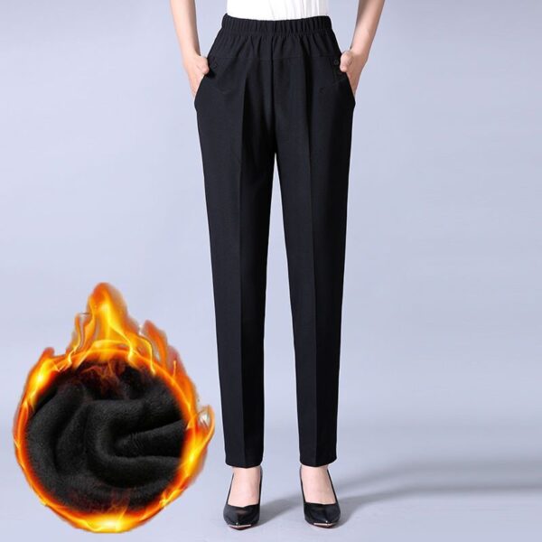 Calças feminina casual lápis xadrez, moda coreana, roupas de streetwear, cintura alta, calça reta, quente, outono, inverno - Image 7