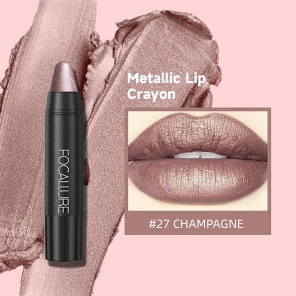 Batom Mate impermeável, Focallure, batom de longa duração, Shimmer Metal, hidratante, maquiagem de lábios, cosméticos, 31 cores - Image 2