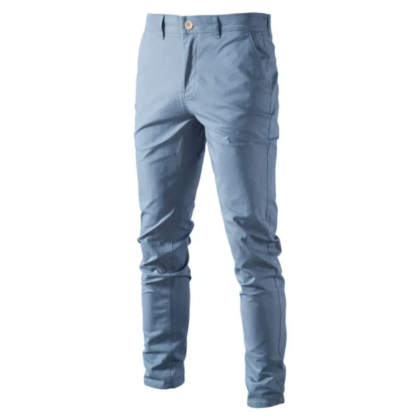 Calças masculina algodão casual, AIOPESON, Cor sólida Ajuste fino, Nova Primavera Outono Alta qualidade Calças executivas clássicas masculinas - Image 9