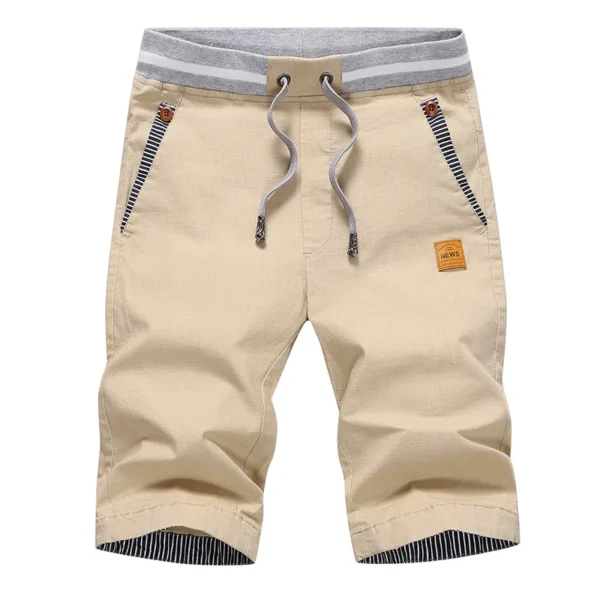 Bermudas masculina de algodão, casual para praia, calção de boardshort, cordão, calção elástica na cintura, moda, verão, quente, 2023 - Image 4