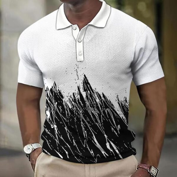 Camisetas masculina, retro Polo, manga curta, 3D manchado , casual, solta camisa de grandes dimensões, alta qualidade, roupas esportivas, tops macios - Image 21