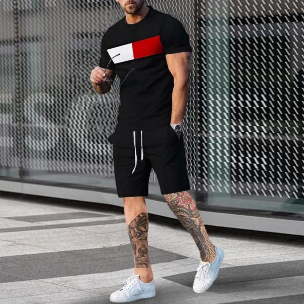 Camisetas + shorts masculino, conjunto, com padrão de rosto sorridente, grande roupa esportiva retrô, moda de rua casual, novo verão, 2023, 2 peças - Image 9