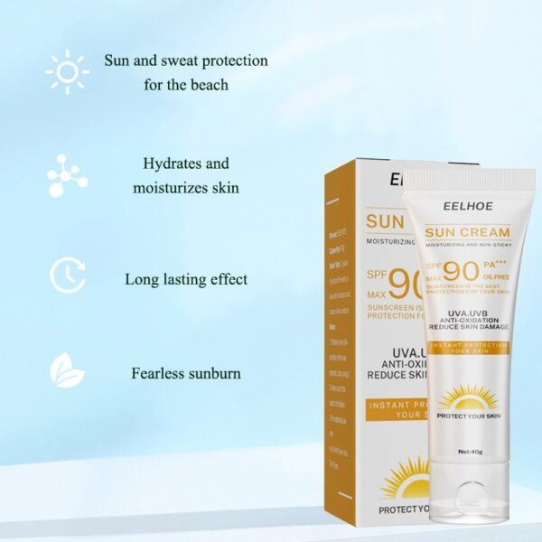 Protetor solar Skin Whitening Creme, Proteção UV, Rosto, Corpo, Sol,  Feminino e Masculino - Image 6