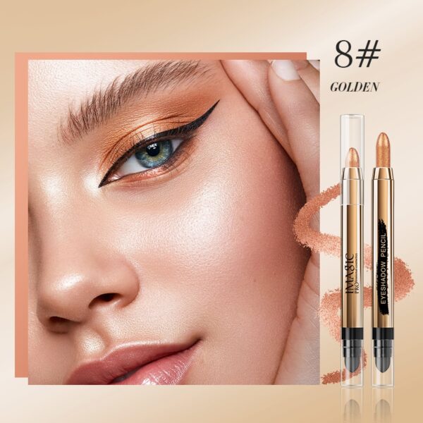 Sombra em lápis, Imagic-glitter, brilho, fosco, marcador, bicho-da-seda blush, pigmento natural, longa vida, 12 cores. - Image 4
