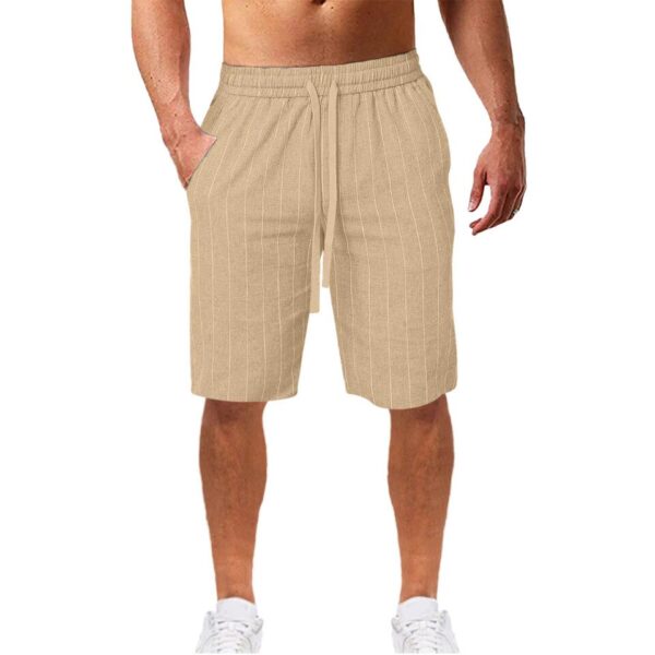Bermudas masculina Nova Moda Verão Listrado, Alta Qualidade,  Casual Social Elástico Cintura, Shorts - Image 6
