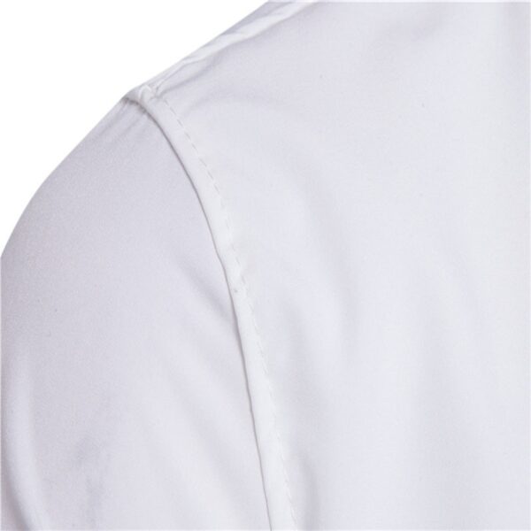 Camisas masculina em algodão manga longa verão novo falso duas peças dupla placket seção fina não-ferro cor sólida, mistura lapela. - Image 9