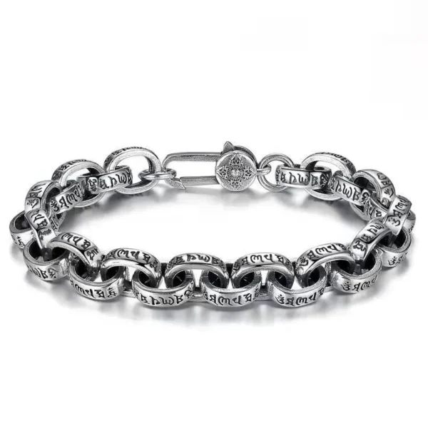 Pulseiras de mantra Unissex, S925, Prata Six-Character, Nova Tendência Retro, Joalheria, 100% Real, 2023 - Image 7