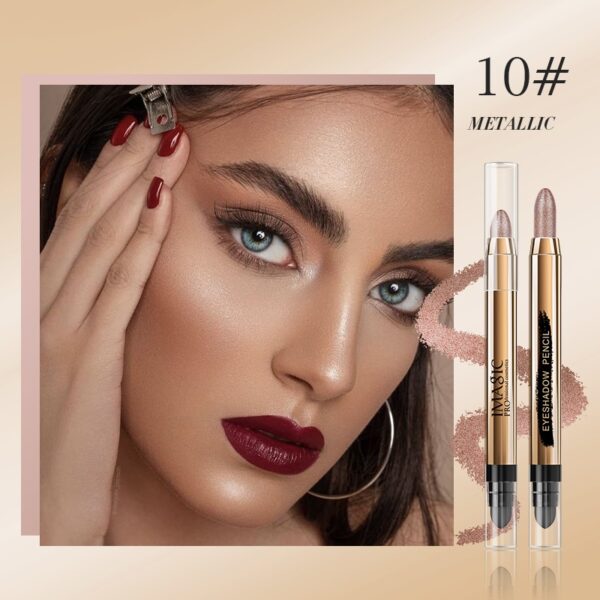 Sombra em lápis, Imagic-glitter, brilho, fosco, marcador, bicho-da-seda blush, pigmento natural, longa vida, 12 cores. - Image 15