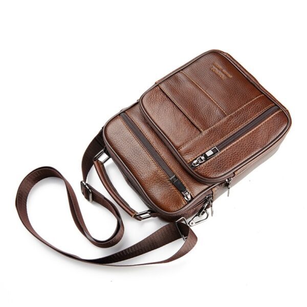 Bolsa de ombro de couro vintage, couro genuíno, bolsa tiracolo, bolsa de telefone mensageiro, bolsa casual - Image 7
