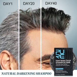 Shampoo em barra, cabelo Branco Escurecimento, Sabão De Bambu, Limpeza De Carvão, Anti Caspa, Espuma De Tratamento De Cabelo, Shampoos Sólidos, Barra