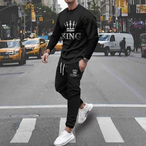 Calças de moletom + blusa manga comprida, vintage, Moletom extragrande, Roupas masculinas, Outono, Streetwear, conjunto 2 peças, 2023 - Image 12