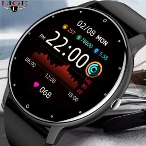 Relógio de pulso, Lige 2023, inteligente tela de toque completa, esporte fitness relógio ip67 à prova d água, bluetooth para android ios smartwatch masculino + caixa