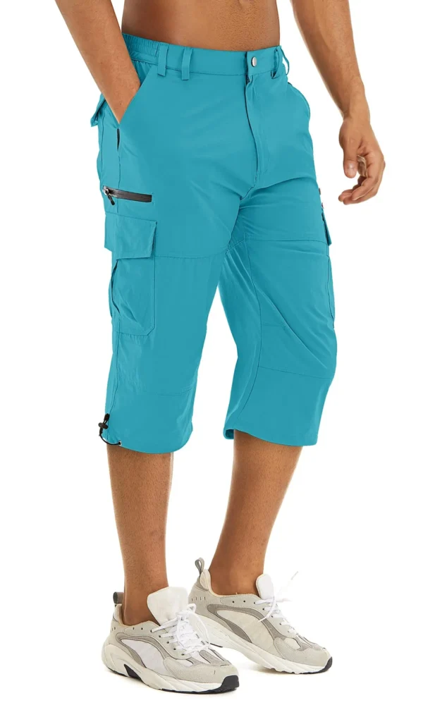Bermudas masculina cargo, Tacvasen, secagem rápida, 3/4 comprimento, calças capri, multi-bolsos, comprimento do joelho, de verão, praia - Image 10