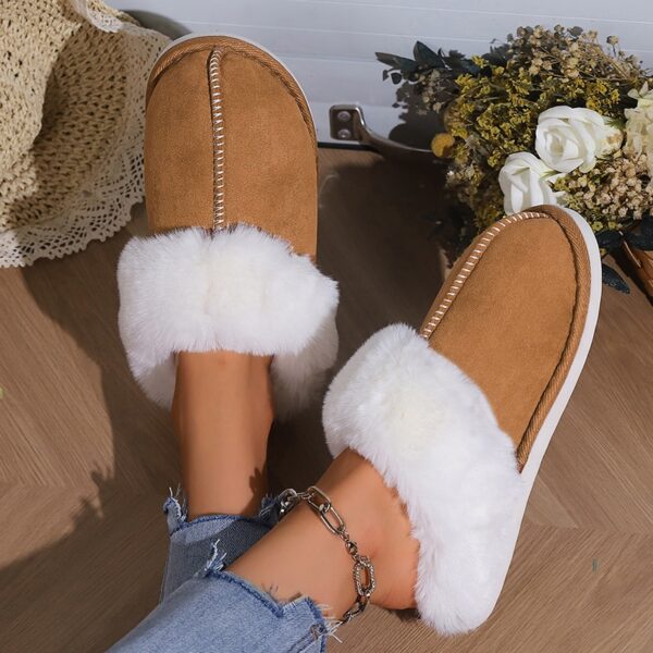 Chinelos masculino/feminino de pele, sapatos de casa para casais, camurça falsa, dedo do pé fechado, sola macia confortável, slides para casa, inverno, 2023 - Image 9