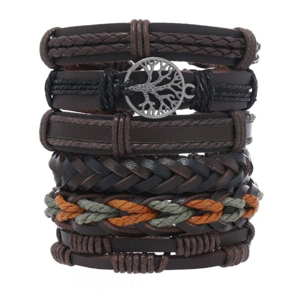Pulseira couro ajustável, moda viking, mão, pulseiras tecido crânio, jóias ajustável conjunto - Image 16