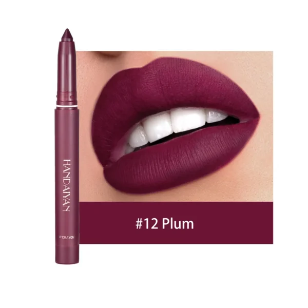 Batom/Caneta, lipstick, Nude Pink Matte, Brilho labial monocromático, impermeável, batom de longa duração, lápis de lábios maquiagem, 12 cores - Image 12