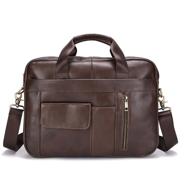 Bolsas casuais de couro genuíno, sacos para laptop, sacos masculinos de viagem de negócios, bolsa de ombro masculina - Image 21