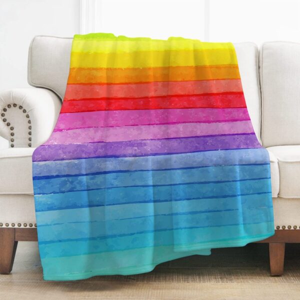 Cobertor de flanela LGBTQ, Orgulho arco-íris, Cobertores vintage para cama, Sofá, Leve, Macio, Cama Aconchegante, Quente. - Image 11