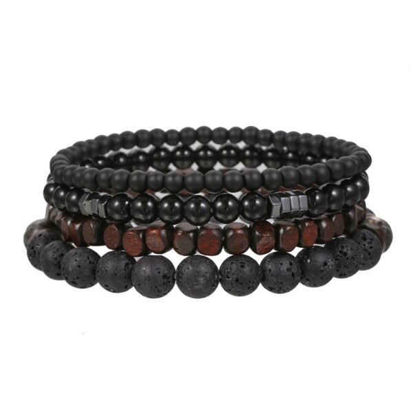 Pulseiras masculina, kit 3 pçs, micro pave cz 8mm disco ball & bar encantos, conjunto, 6mm matte contas de pedra pulseira bileklik - Image 38