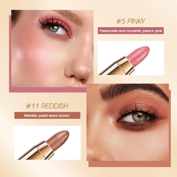 Sombra em lápis, Imagic-glitter, brilho, fosco, marcador, bicho-da-seda blush, pigmento natural, longa vida, 12 cores. - Image 10