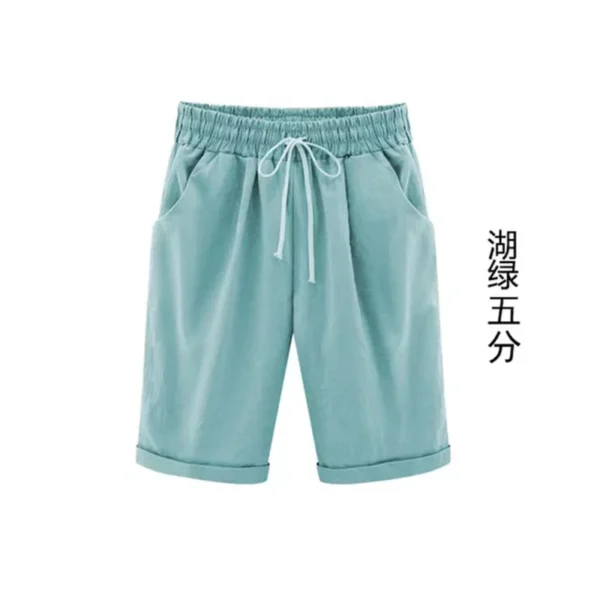 Bermudas feminina de verão, tamanho grande 8XL, solto, casual, elástico, algodão, perna reta, shorts de moletom respirável, esportivo - Image 8