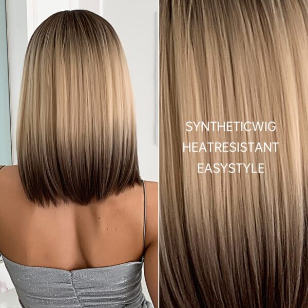 Perucas curta sintética, HENRY MARGU, para Mulheres Negras, Loiras, Marrons, Ombre Com Franja, Cabelo Cosplay, Resistente Ao Calor - Image 9