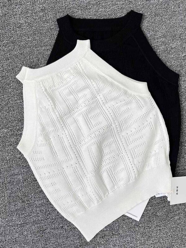 Camisetas feminina, Top de pescoço redondo, sexy de malha, com nervuras, sem ombro, fofos, novos, verão, Y2K, 2023 - Image 8