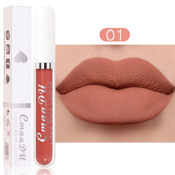 Batom líquido fosco de veludo, nude, maquiagem à prova d água, longa duração, vermelho brilho labial sexy glaze - Image 4