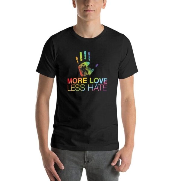 Camisetas masculina LGBTQ, More Love Less Hate, camisetas brancas roupas vintage, t-shirts - Image 18