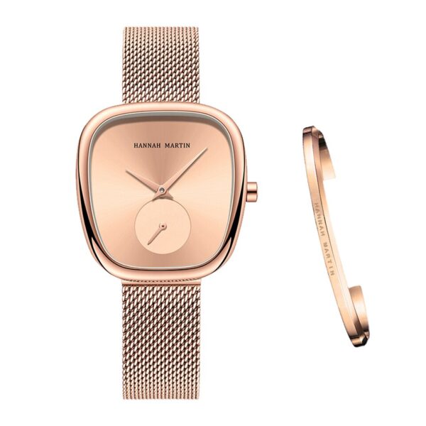 Relógio de pulso feminino 2023 nova chegada tonneau, design moda casual, pulseira simples elegante, senhoras, quartzo - Image 6