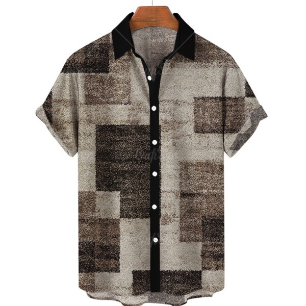 Camisas masculina manga curta,  Oversized Xadrez Floral, Tops Botões, Casuais Verão, Roupas De Luxo Sociais Homens Havaí Camisas 5XL - Image 12