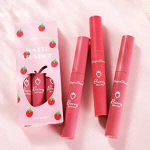 Batom líquido, 3 pçs conjunto, doce matte velvet, esmalte à prova d água de longa duração não-marcação natural lábio matiz kit  yzl1