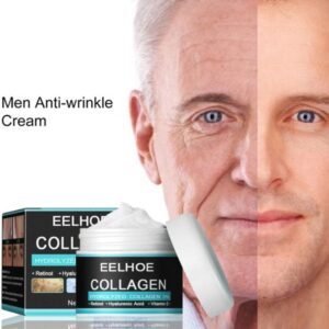 Creme facial para homens, Colágeno anti rugas, Ácido hialurônico, Vitamina E Creme, Hidratante rosto cuidados com a pele produto, Fade Fine Lines, Beleza