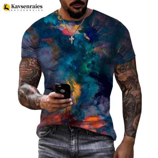 Camisetas masculina LGBTQ estampada com tinta arco-íris, hipster verãO, 3D, moda Harajuku, tops de grandes dimensões, 2023 - Image 11