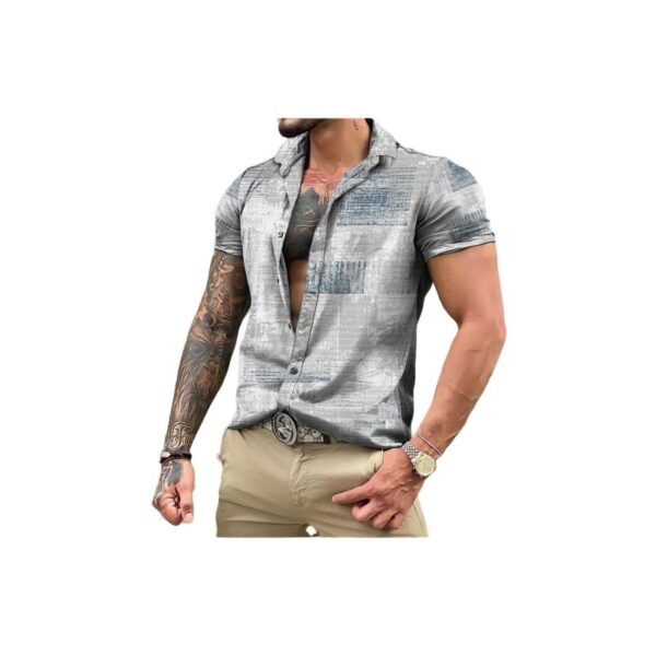 Camisas masculina havaiana de manga curta, roupas vintage extragrandes, estilo étnico, camisas estampadas, streetwear casual, tops soltos Dazn - Image 4