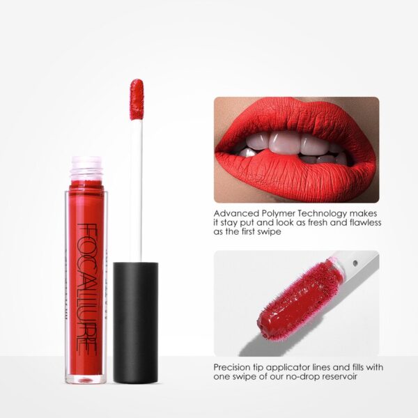 Batom brilho labial de veludo fosco, Focallure, duradouro, à prova d'água, nu, antiaderente, líquido, cosméticos - Image 3