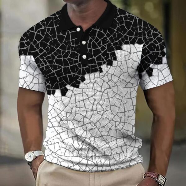 Camisetas masculina, retro Polo, manga curta, 3D manchado , casual, solta camisa de grandes dimensões, alta qualidade, roupas esportivas, tops macios - Image 31