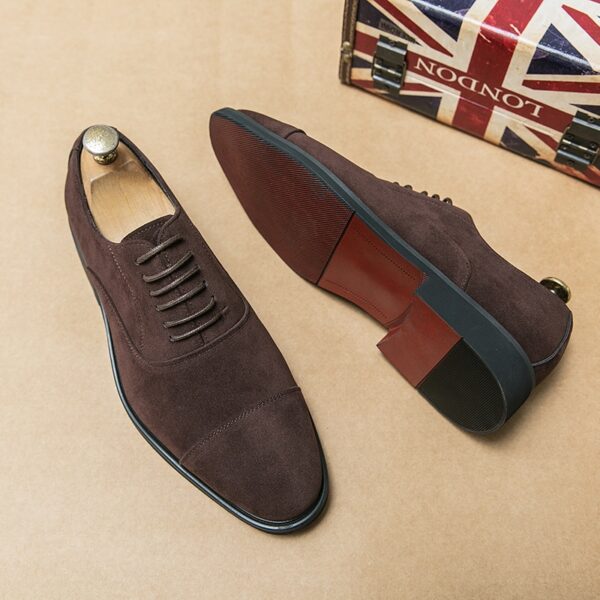 Sapatos masculino Oxfords, marrom, preto, PU Office Brogue Dress Shoes - Image 6